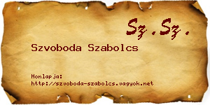 Szvoboda Szabolcs névjegykártya